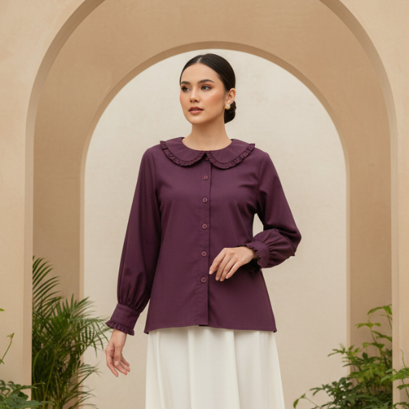 Seutail x EPIC Edelenyi Blouse Lengan Panjang Atasan Wanita - 030129