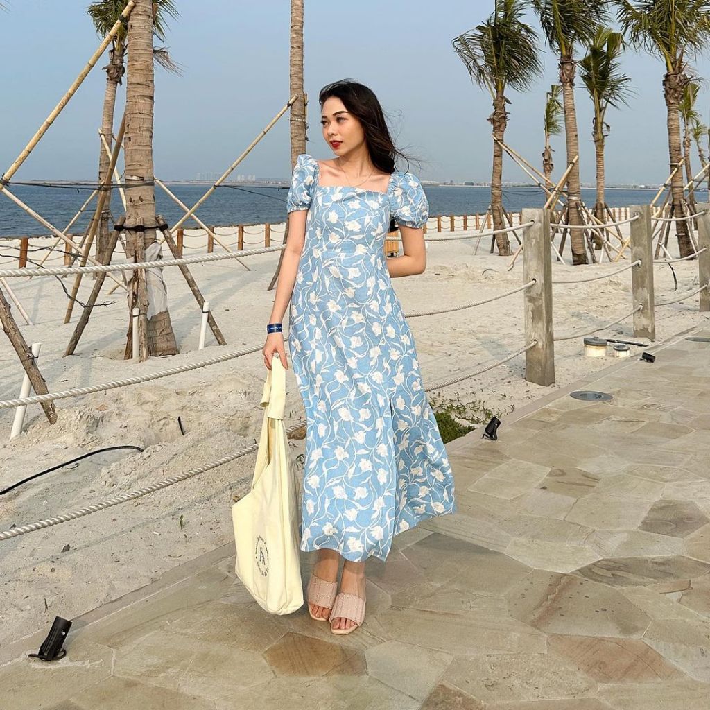 Seutail X Prisca Angelina – Elena Dress Square Neck dan Lengan Puff 010311
