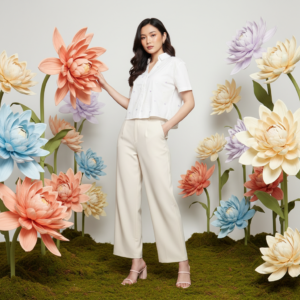 Seutail Rosabelle Top Atasan Wanita Kemeja Putih - 010439
