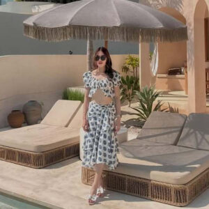 Seutail X Prisca Angelina Cordelia Set Casual 2 - Piece Crinkle Outfit, Midnight Sapphire - 010336
